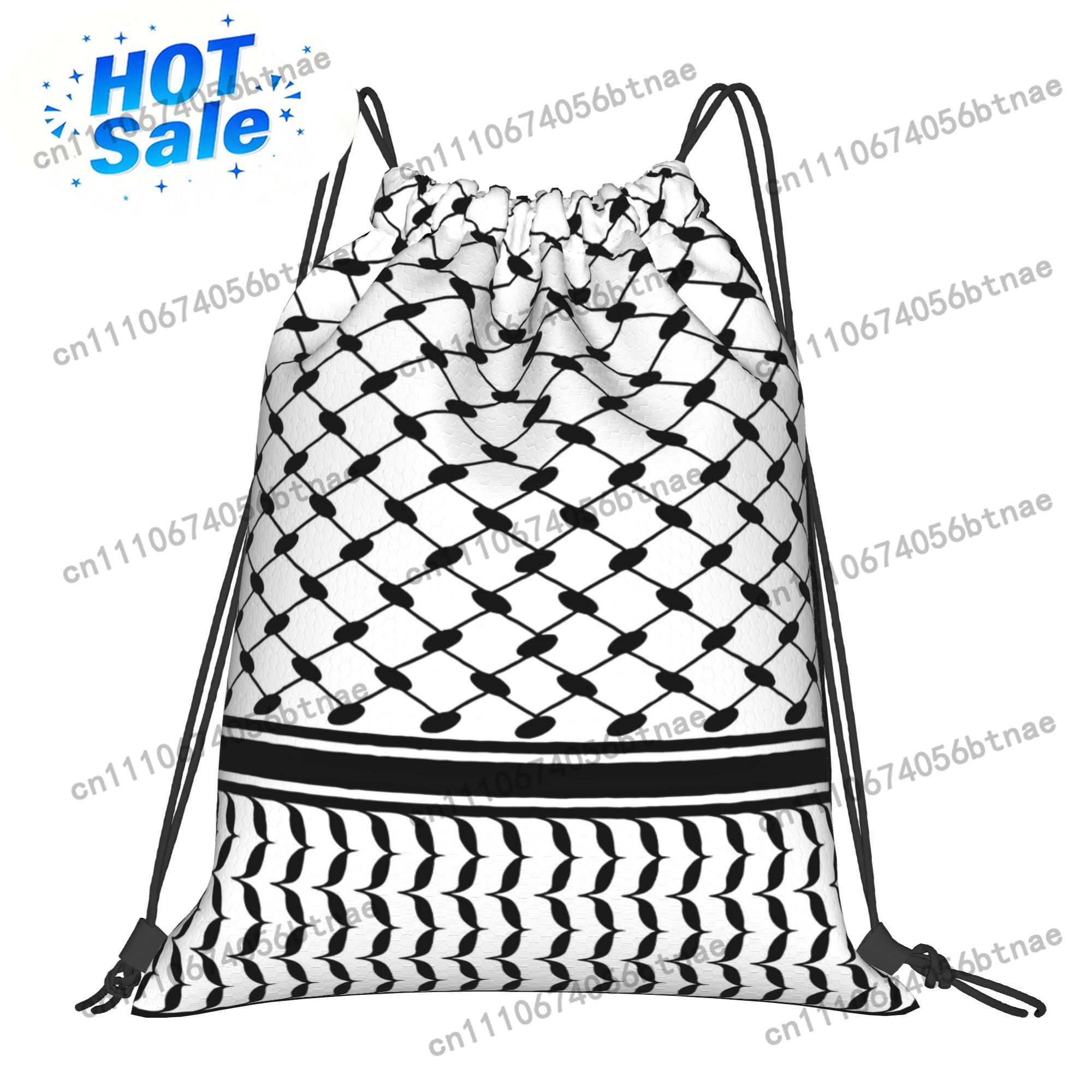 Drawstring Gym Bag - Сумка-мешок с узором куфия в ближневосточном