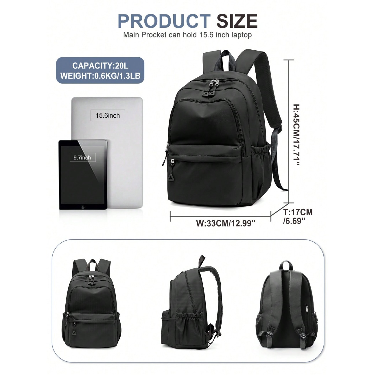Рюкзак для школьников средних  – обзор и цена Laptop Backpack 15.6